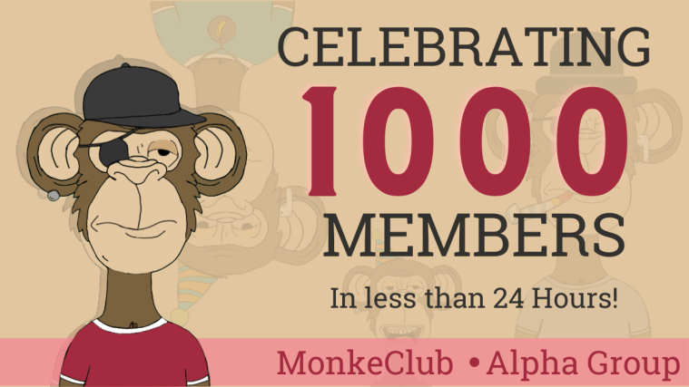 MonkeClub_NFT's tweet photo. First 300 Members to join will receive an OG role.  

Discord: https://t.co/h3Ddl17JM8

We're building something special, with 100% of all royalties going back to the community. This is a community first project! 

We're just starting! 🐒🐒
#SolanaNFTs #Solana https://t.co/O0Ol0FGBDq