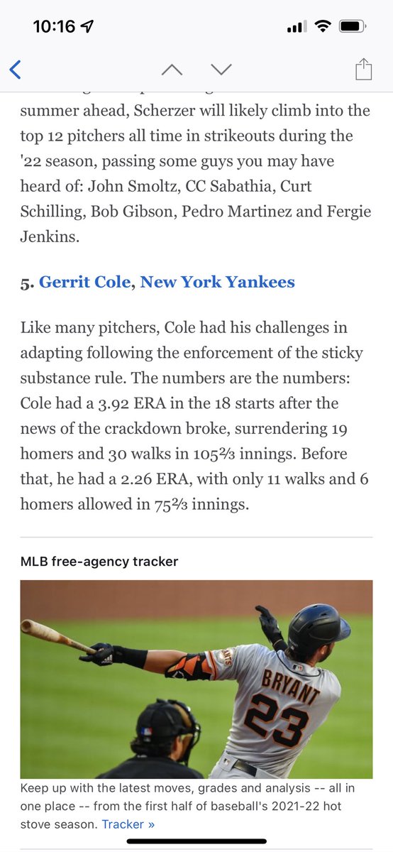 ESPN ranking Gerrit Cole as the #5 starting pitcher in baseball is nothing short of laughable https://t.co/KKPQwe2FRI