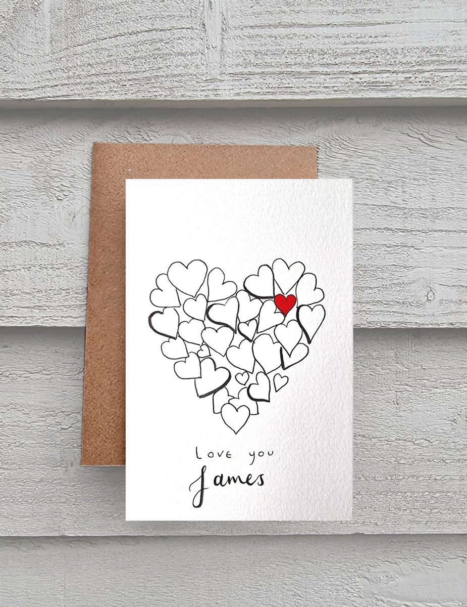 ***New Design*** original handpainted with your personalised text. Just message me your text and I'll start painting 🥰❣️ 
etsy.me/3f66avs 
#HandmadeHour #ValentinesDay #valentinescard #artwork #HandmadeInUK #watercolorart #Calligraphy @CraftBizParty @HandmadeHour