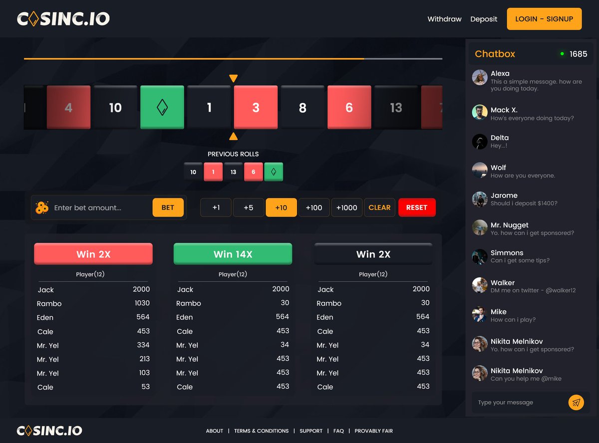 Another alpha for you all… do what you want with it and always DYOR but <a href="/millionairemole/">Millionaire Moles | Roulette LIVE at CASINC.IO</a> just gave a sneak preview of their first casino and it looks FIRE! No coinflip because well, everyone is doing that now. But ROULETTE! Easy 2x/14x. Looks sweet and can’t wait to try it out