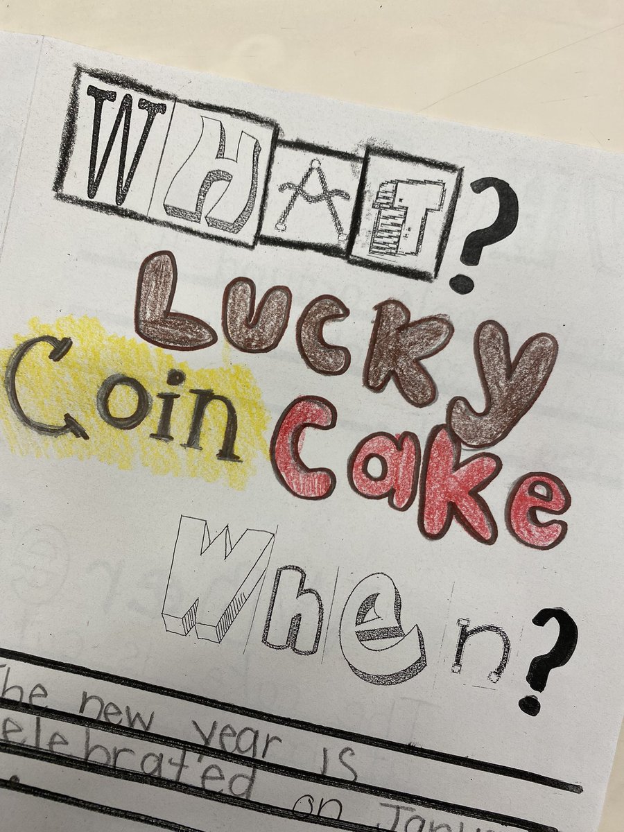 vanessashahin's tweet photo. We practiced the ‘wh’ diagraph. We used multiple ‘wh’ question words (and “How”!) to guide our exploration of New Year traditions, like the lucky coin cake-Vasilopita! This extended from sharing what we did on the last day of 2021! @Cassandra_PS @tdsb https://t.co/mnG5IcepMJ
