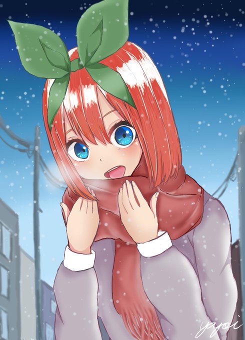 やよいさんがTwitterに投稿した中野四葉(五等分の花嫁)のイラスト。