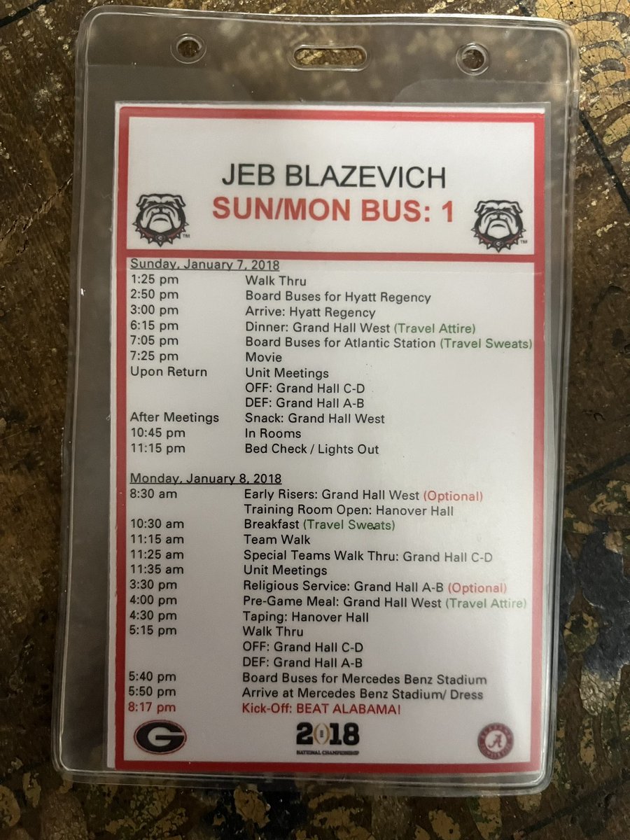 In case anyone is wondering: this is what the Gameday schedule looks like before the National Championship!