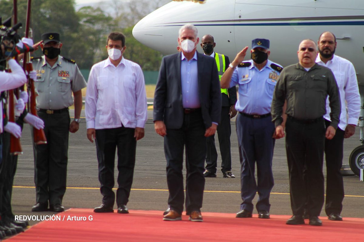 Presidente de Cuba, Miguel Díaz-Canel llega a Nicaragua para participar en la juramentación del Pueblo Presidente... #SomosPuebloPresidente #TE21