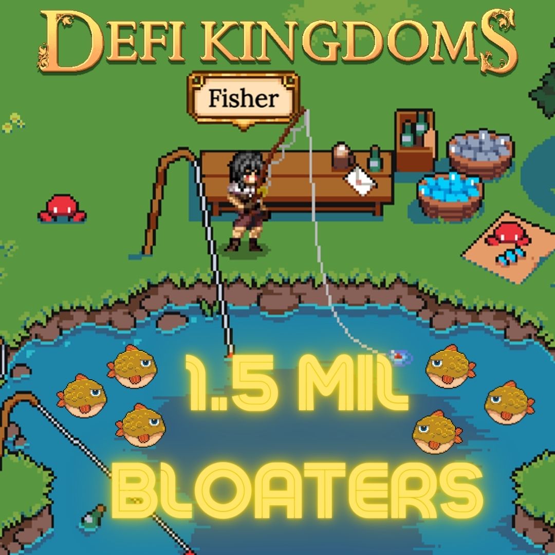DeFiKingdoms's tweet image. ⚔️👑DeFi Kingdoms👑⚔️
🐡Milestone Moments🐡
1,500,430 #Bloaters

&quot;Bloaters is the fruit of the sea. You can barbecue it, boil it, broil it, bake it, sauté it. Bloater-kabobs, Bloater creole, Bloater gumbo. Pan fried, deep fried, stir-fried&quot;

#DeFiKingdoms #GameFi #Fishing #RPG