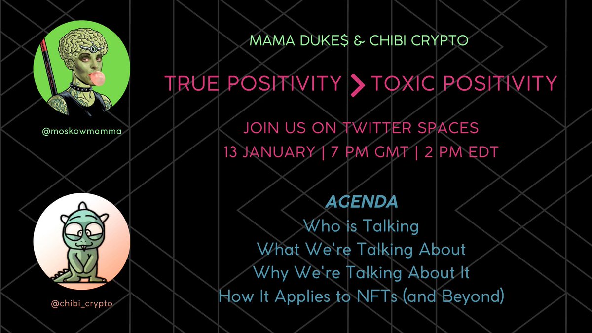 MoskowMamma's tweet image. Never hosted my own Twitter space before. Might as well have it be about mental health. Excited to team up with @chibi_crypto this coming Thursday. #setreminder