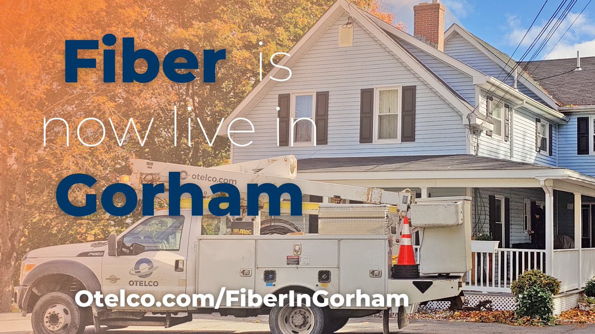 The wait is over! Fiber is now live in Gorham! Be sure to check availability for the fastest, most reliable high speed fiber Internet available, bit.ly/3Hn9EG6