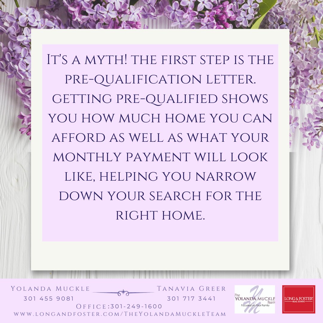 Myth or Fact: Is the first step of home buying searching for homes?🧐

-The Yolanda Muckle Team💜

#realestatetipsandadvice #realestatetipsforbuyers #tips #realestateinvesting #realestateinvestor #realestateagent #realtors #realestateinvestment #TuesdayTips #TipTuesday