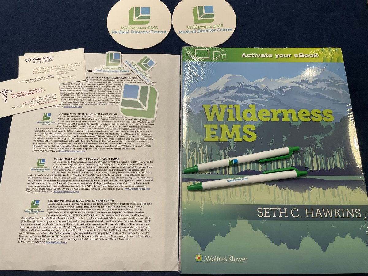 This year at #NAEMSP2022, I’m excited to be doing the <a href="/WEMSMDC/">WEMS Med Dir Course</a> pre-conference to prepare for my new role as Med Director of @ARStatePark. Cool swag, and even cooler faculty!

Tons of great pre-con’s to choose from every year to boost your #EMSDoc game.