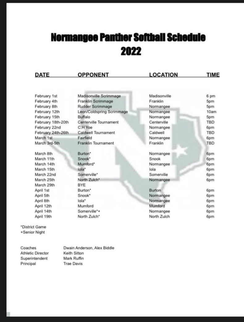 Normangee Panther Softball tweet media