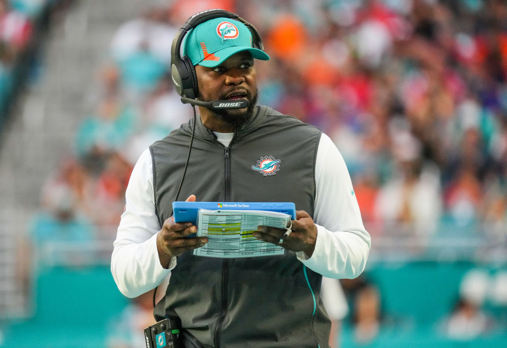 ESPNInsights's tweet photo. Head coach Brian Flores was fired by the Dolphins after going 8-1 in his final 9 games.

According to @EliasSports, the Dolphins are the 4th team in the Super Bowl Era to win 8 or more of their last 9 games of the regular season and replace their head coach. https://t.co/6S57bOdHNE