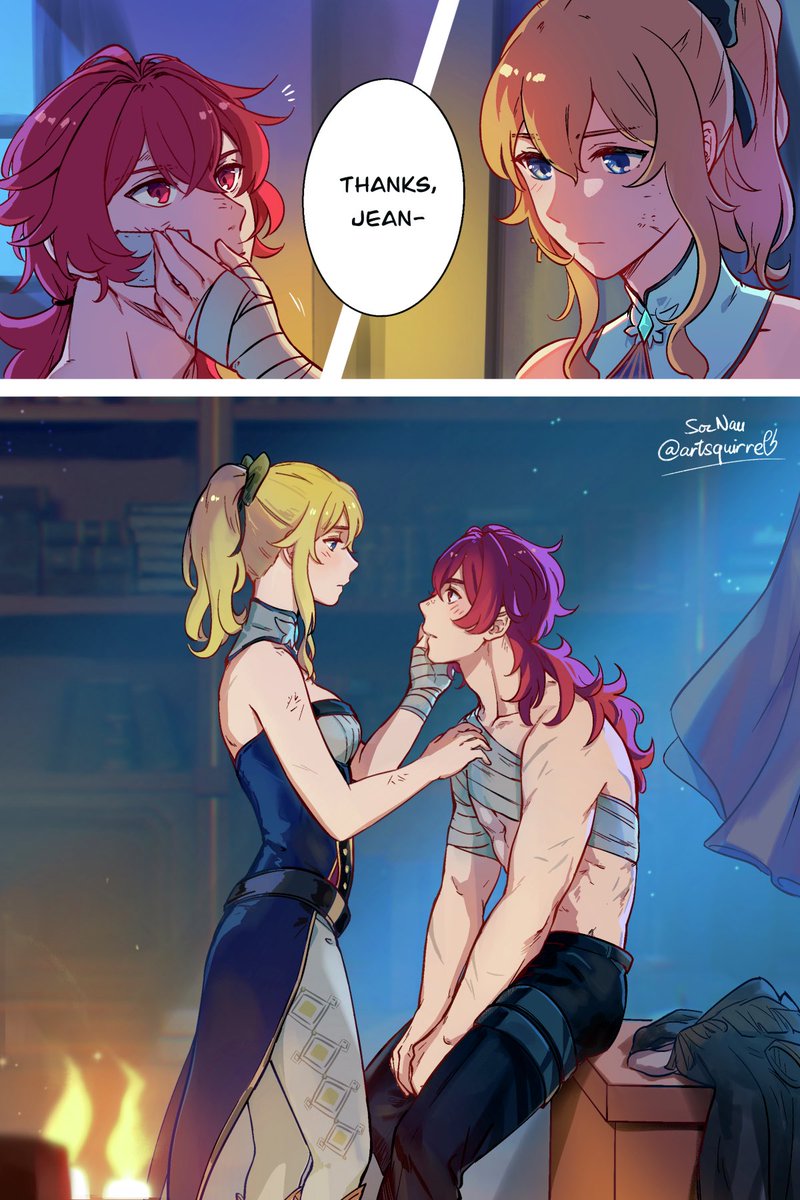 Please just kiss I'm begging here 😔
(Read from right to left) (4/5)

#GenshinImpact #Jealuc #ディルジン 