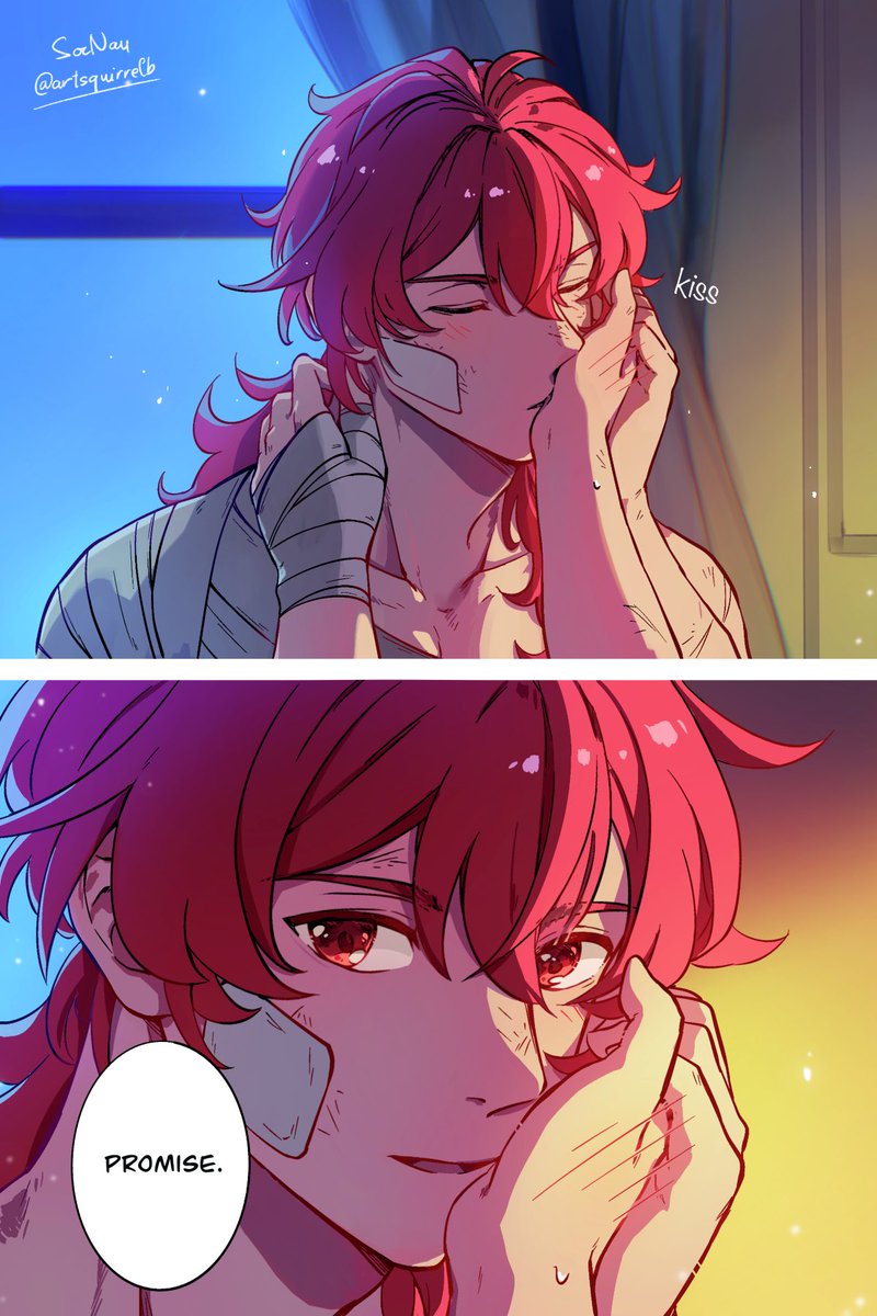 Please just kiss I'm begging here 😔
(Read from right to left) (4/5)

#GenshinImpact #Jealuc #ディルジン 