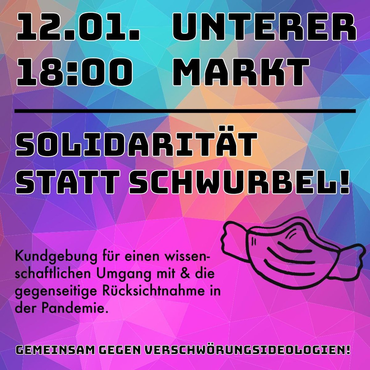 JusosUfra's tweet photo. Demo in #Wuerzburg gegen Schwurbler, kommt zahlreich! https://t.co/IWC08fKmo6