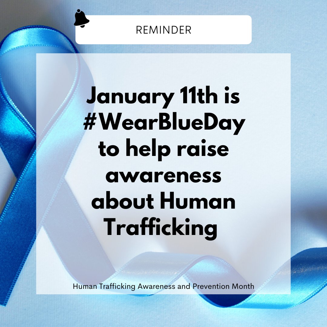 fladjj's tweet photo. Join #DJJ in wearing blue tomorrow. #WearBlueDay is a campaign aimed at raising awareness of Human Trafficking. Don't forget to snap a photo of yourself, friends, family, and colleagues wearing blue clothing and share them on social media, along with the #WearBlueDay hashtag. https://t.co/0ZJjCTtS64