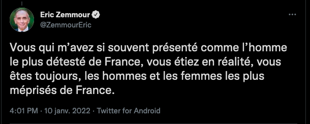 Nain_Portekoi's tweet photo. Les vœux de Zemmour à la presse sont glaçants.
Ce type est VRAIMENT un psychopathe. https://t.co/LJjmdq4HfC