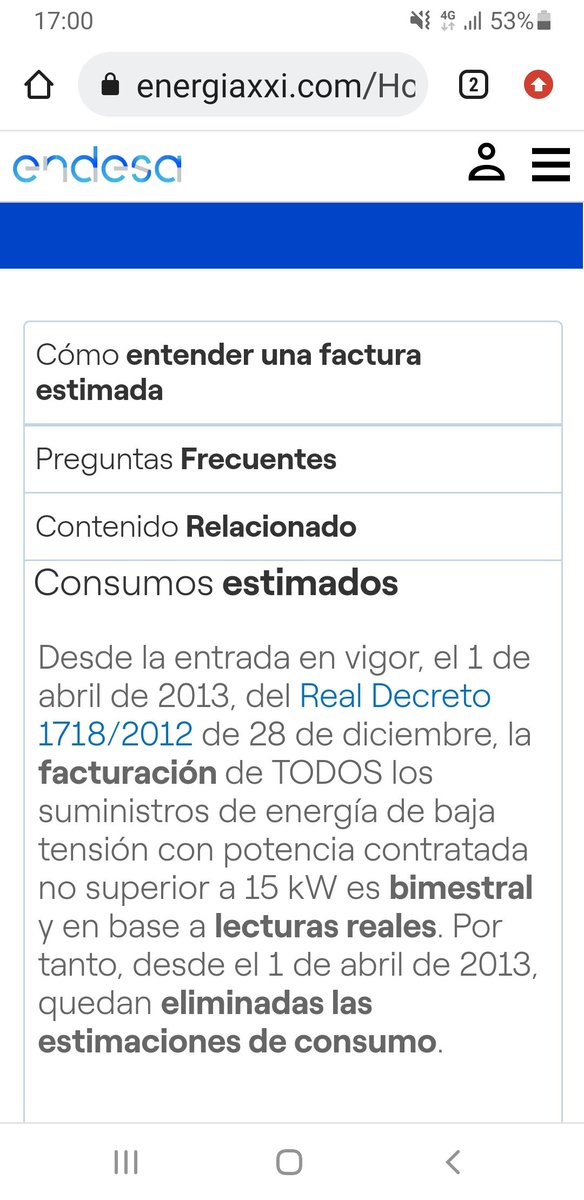 neuribfal's tweet photo. @EndesaClientes #energiaXXI perquè serveix el comptador intel•ligent? Lectures estimades ... a l'alça lògicament ...19 dies després encara estic x sota del consum facturat  
#pocavergonyes #estadors @facua https://t.co/EtuGW2qbE7