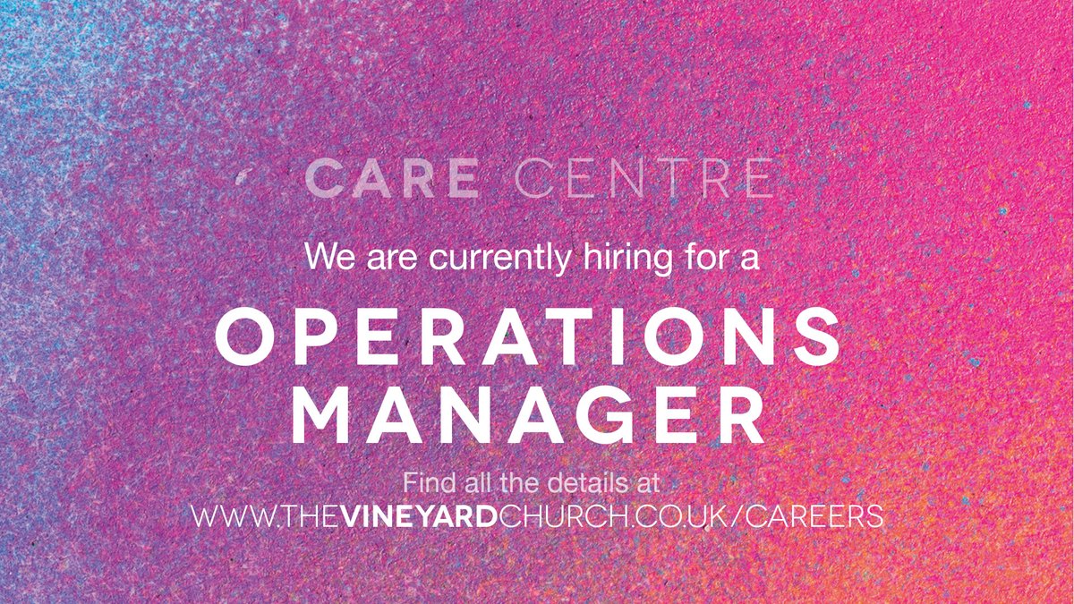 vineyardsta's tweet image. We are looking for an enthusiastic and conscientious Care Centre Operations Manager to join our team. You will work closely with our Justice &amp;amp; Compassion Pastor to manage and develop all aspects of the Vineyard Care Centre. Find out more here thevineyardchurch.co.uk/careers
