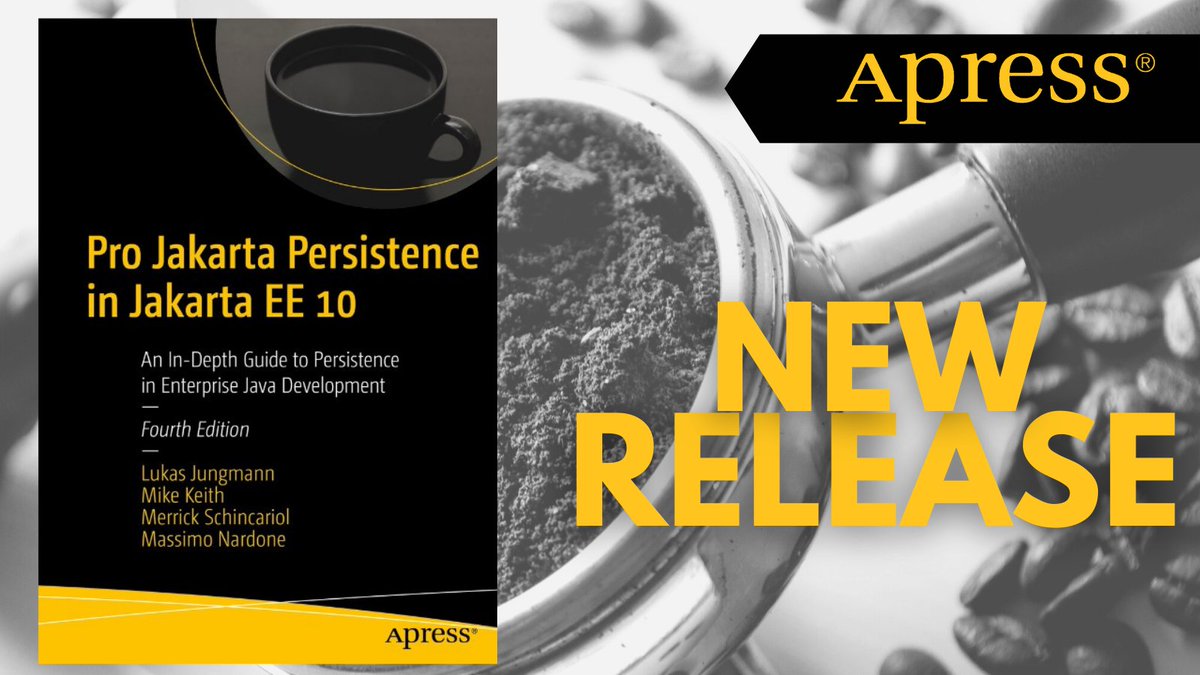 Apress's tweet image. Learn to use the Jakarta #PersistenceAPI and related APIs in the #JakartaEE10 platform from the perspective of one of the specification creators. This in-depth book provides both theoretical &amp;amp; practical coverage. @jee_ambassadors @JakartaEE #JavaDeveloper ow.ly/FUeW50HqTA9
