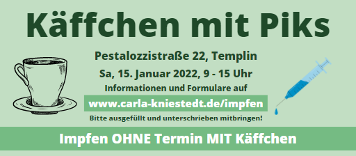 CKniestedt's tweet photo. Außergewöhnliche Situationen erfordern außergewöhnliche Maßnahmen! Deshalb wird in meinem Wahlkreisbüro am 15. Januar erneut geimpft. Zum Piks gibt’s auch diesmal ’nen Käffchen dazu!
Alle Infos und Formulare auf https://t.co/a74Bc4OJlX https://t.co/VGAhNUTsPs