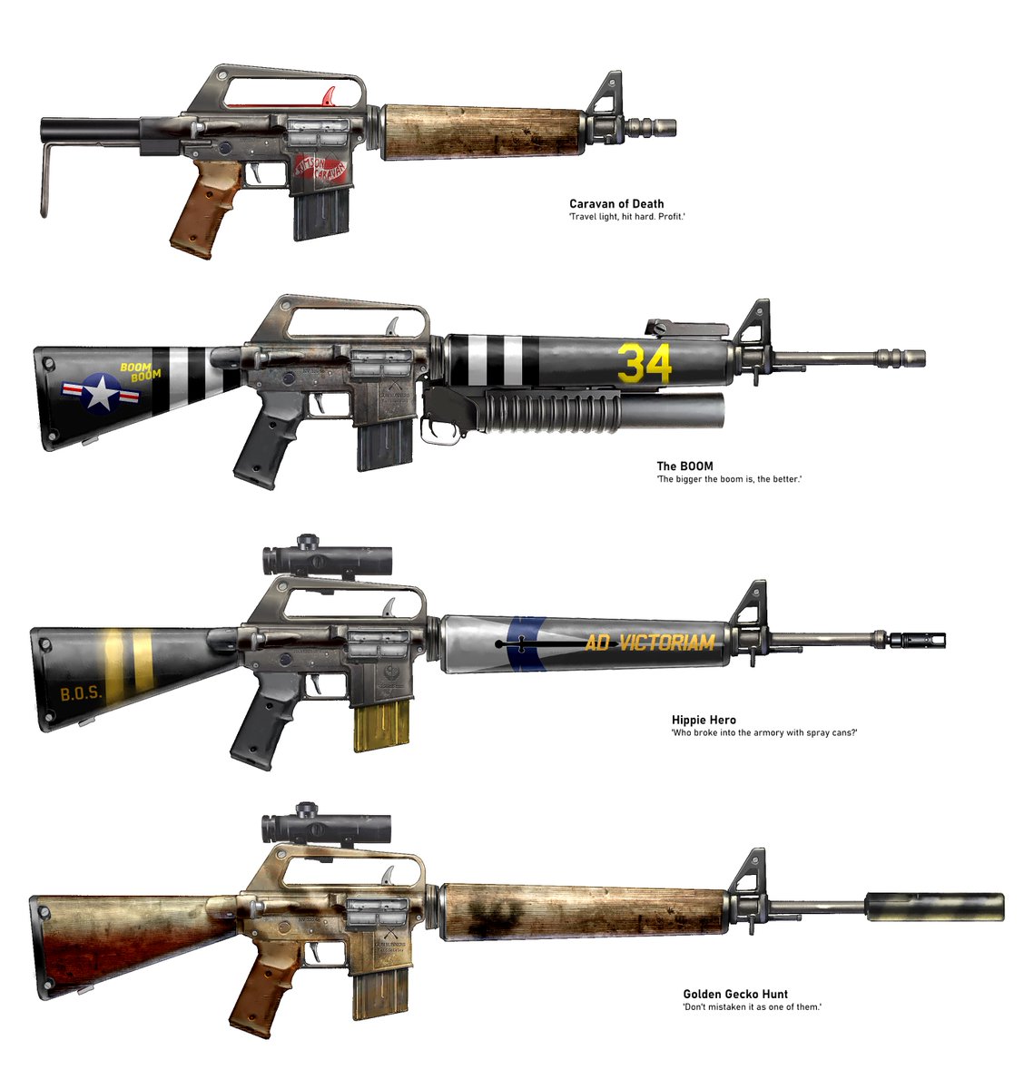 Gsh_60_1's tweet photo. My take on the 'Service Rifle' from Fallout: New Vegas, along with many variants I made for various factions. https://t.co/qoVVHkYKJL