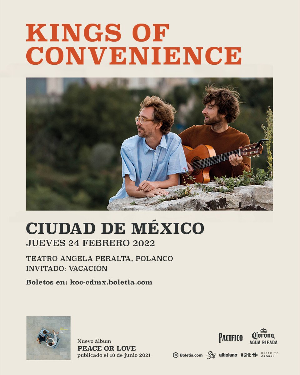 Porque ustedes lo pidieron y tras 11 años desde su última presentación. #KingsOfConvenience regresa a #CDMX: koc-cdmx.boletia.com 🎸✨