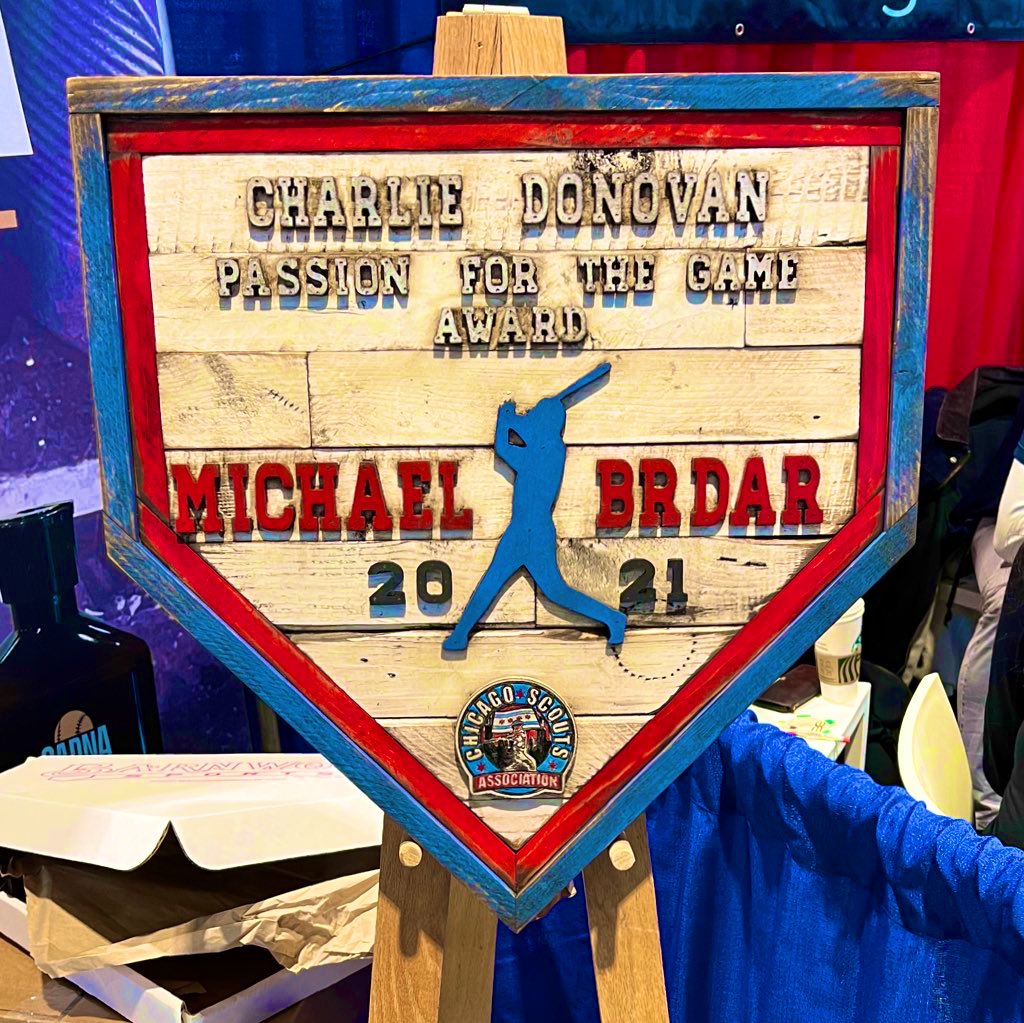 ChiScoutsAssoc's tweet photo. Looking forward to Friday’s Charlie Donovan “Passion for the Game” Award Dinner at @PerrysSteaks.  

Michael Brdar (@mjburrr) is this year’s recipient. 

The award is created by @barnwoodsports 

https://t.co/FbKa8y3uq5

@ABCA1945 @BaseballAmerica @umichbaseball @Padres https://t.co/jJIRXvkQHB