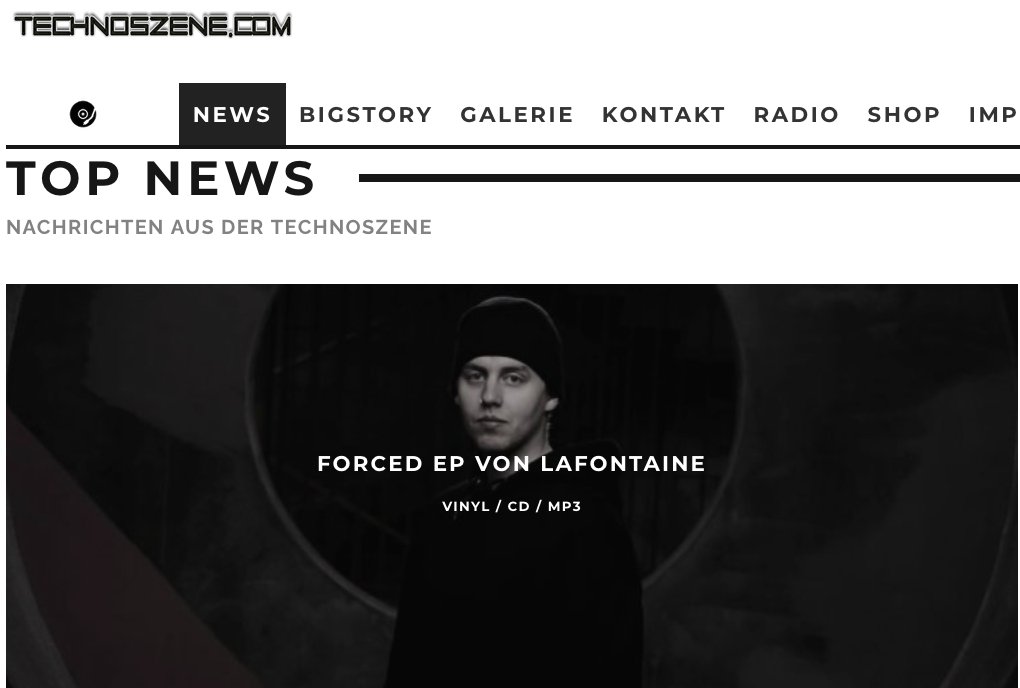 Thanks to technoszene.com for supporting LaFontaine 's "Forced EP", which will be out on February the 4th on 199X Recordings, with a great remix by Volruptus .

Check it here: technoszene.com/forced-lafonta…

#technomusic #techno #beatport
