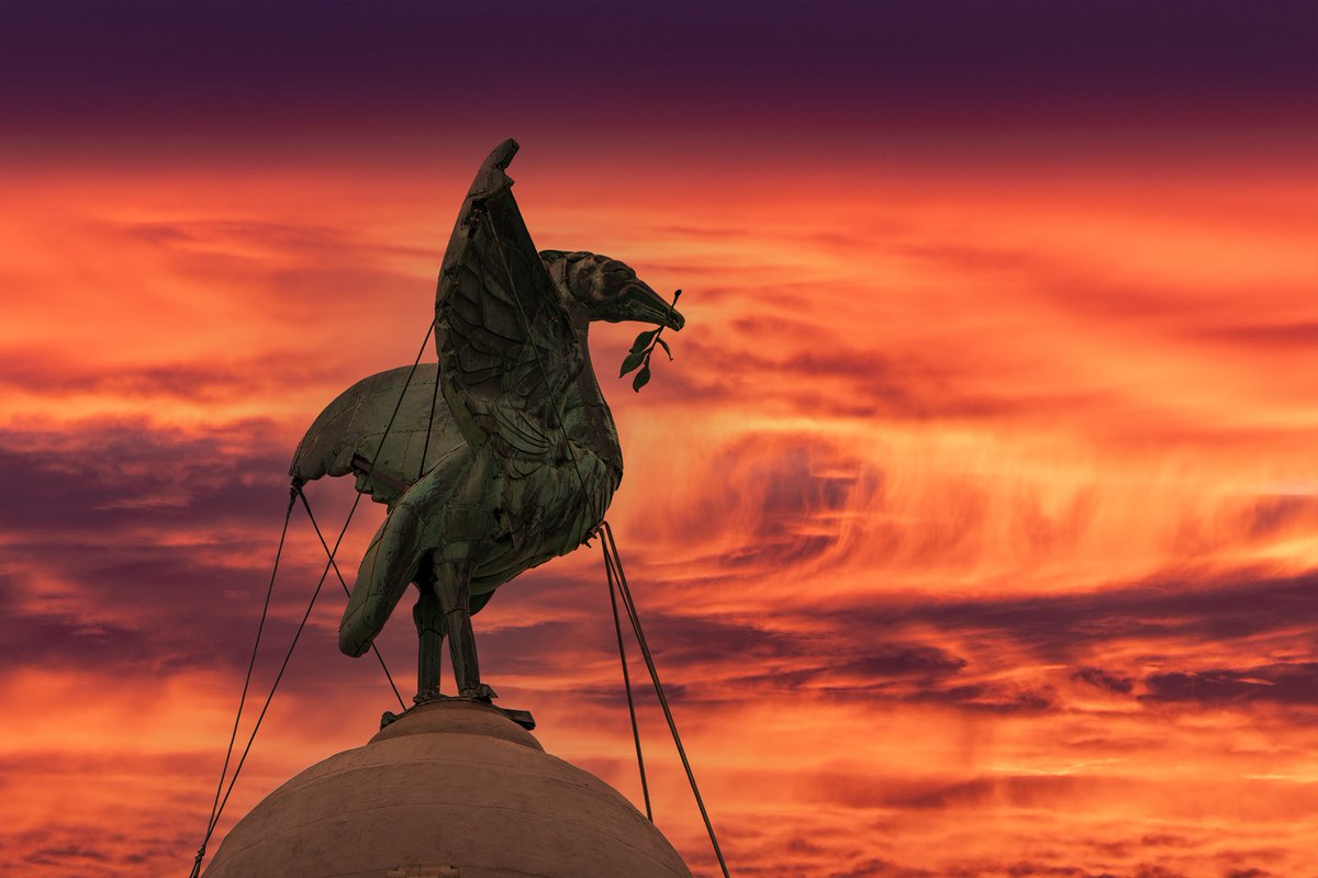 LiverpoolVista's tweet photo. Liver Bird Bertie, looking over #Liverpool. https://t.co/DwtAbBBAM7