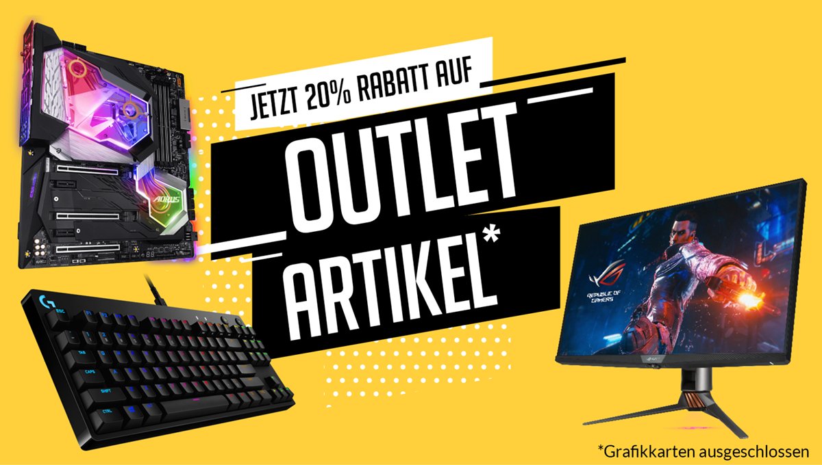 alternate_de's tweet photo. Sparen, sparen, sparen! 💸 https://t.co/ggm7tMyXkg

Aktuell erhältst du sagen und schreibe 20% #Extrarabatt im #Outlet-Bereich! So kannst du dir ein richtiges #Schnäppchen ergattern! Also schau vorbei &amp; überzeuge dich selbst. 😊

Grafikkarten sind von der Aktion ausgeschlossen. https://t.co/3WrmpLFley