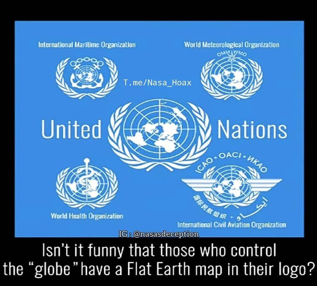 Логотип ООН И карта плоской земли