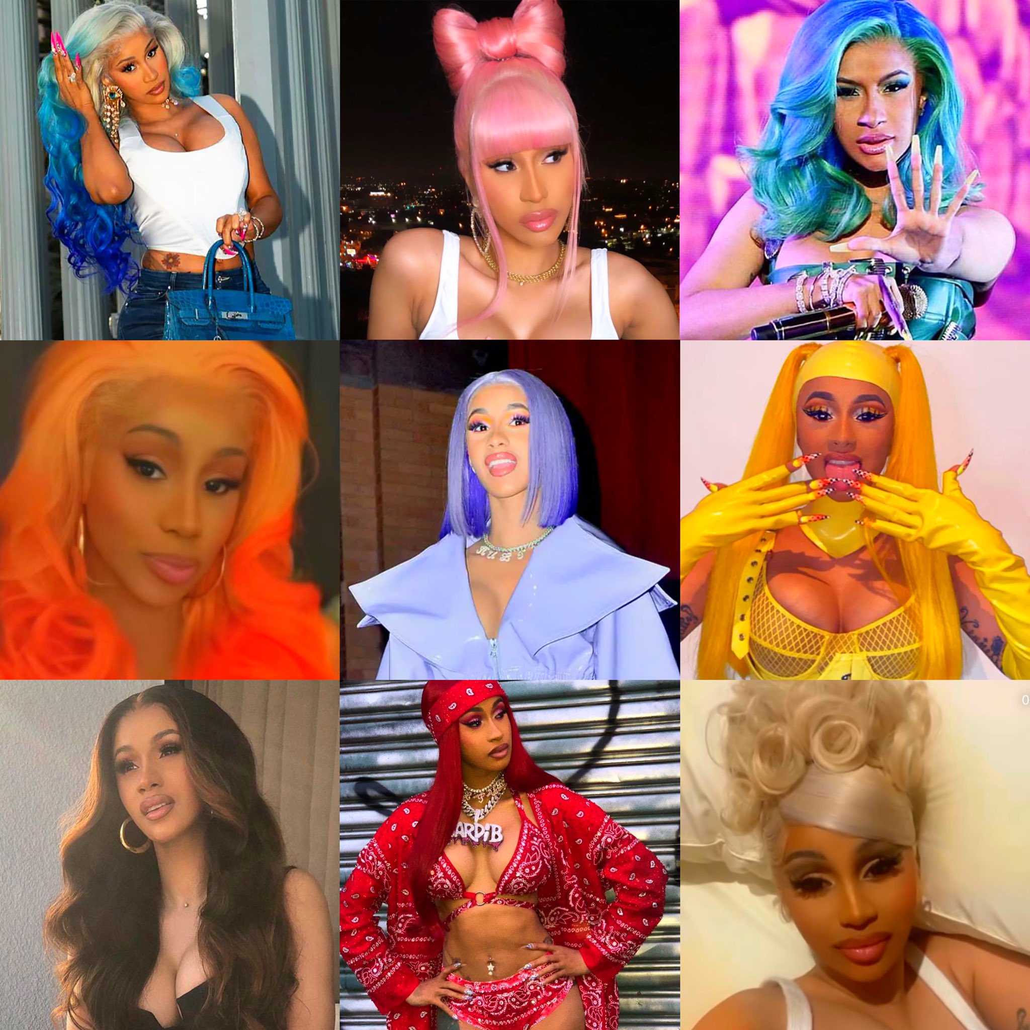 Cardi Bs Brightest Most Vibrant Hair Colors Wigs Pics