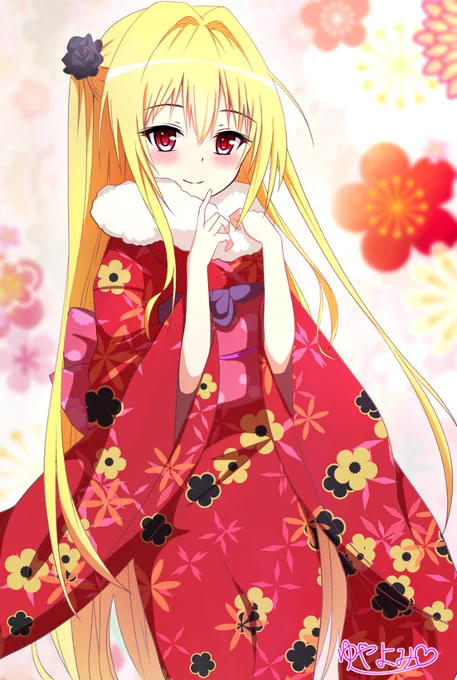 金色の闇、振袖 #着物 #振袖 #ToLOVEる #金髪 #金色の闇 #女の子 #ヤミ #girl #イラスト https://t.co/D9Aak5wHTC 