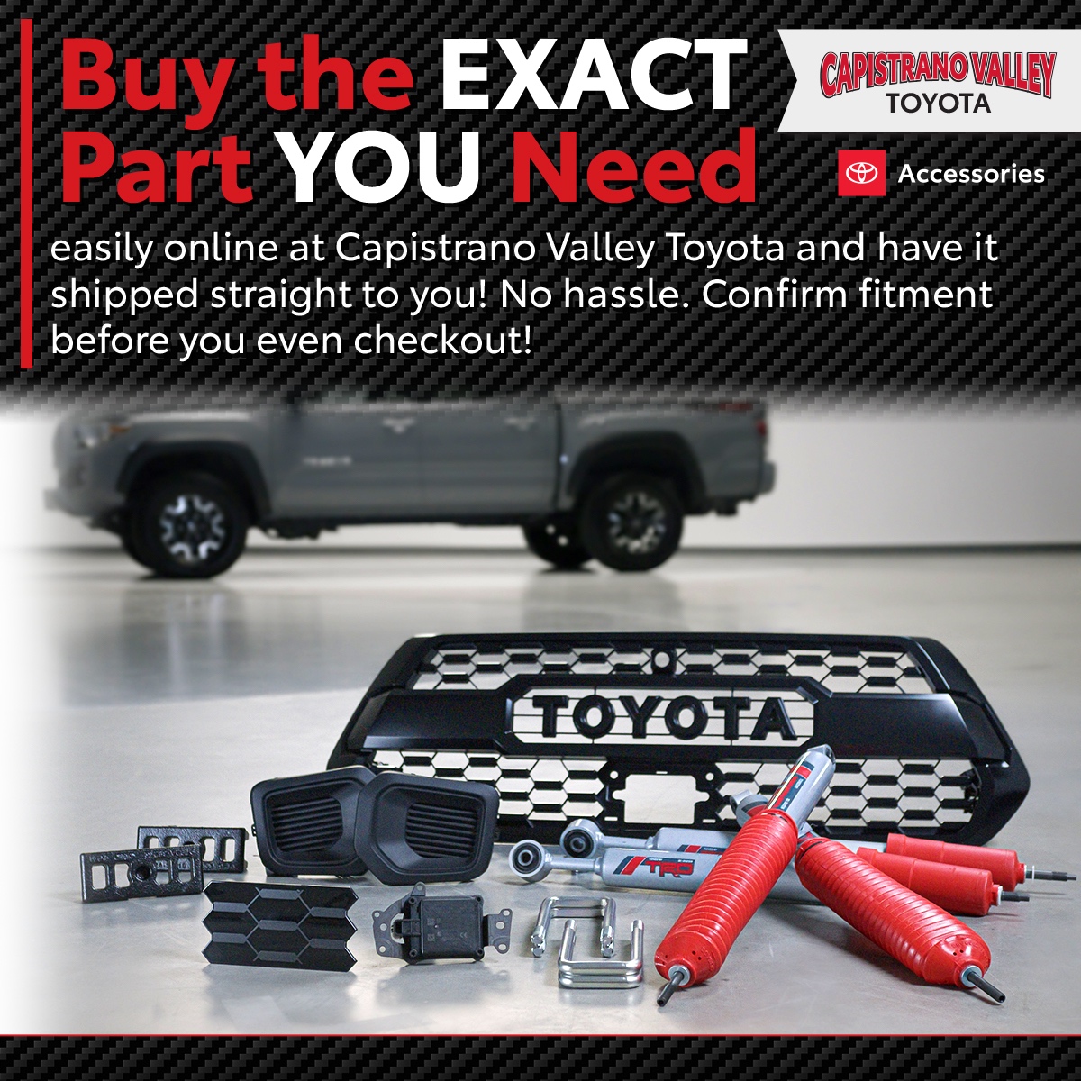 CapValleyToyota's tweet photo. Are you missing a piece of your puzzle? 🧩 No worries! #CapistranoValleyToyota has got your back! Day or night, order any part you need for your #Toyota ALL online. Click the link below to visit our website today ⬇ https://t.co/azWCaHf35u