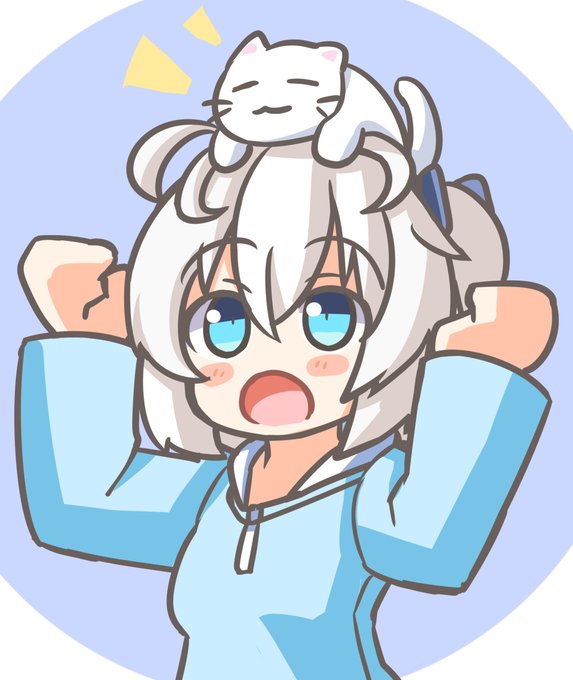 「cat on head 頭巾」のTwitter画像/イラスト(新着)