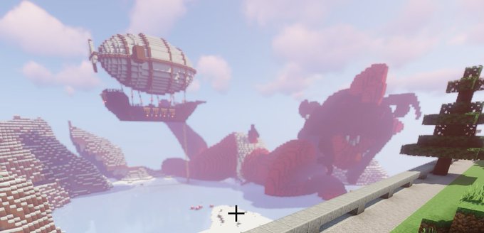 got a statue of hamu at spawn now!  i set up base in her boobies~ ;P   come play with us~  Server IP