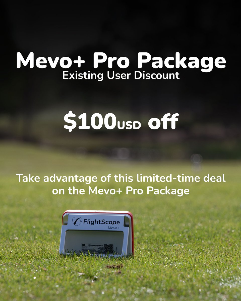 FlightScopeGolf's tweet image. IT’S OFFICIAL: Mevo+ Pro Package existing user discount 🚨

Register now to receive the Pro Package discount when it launches 🌐 bit.ly/propackagedisc…

#FlightScopeMevoPlus
#PerformanceDataYouCanTrust