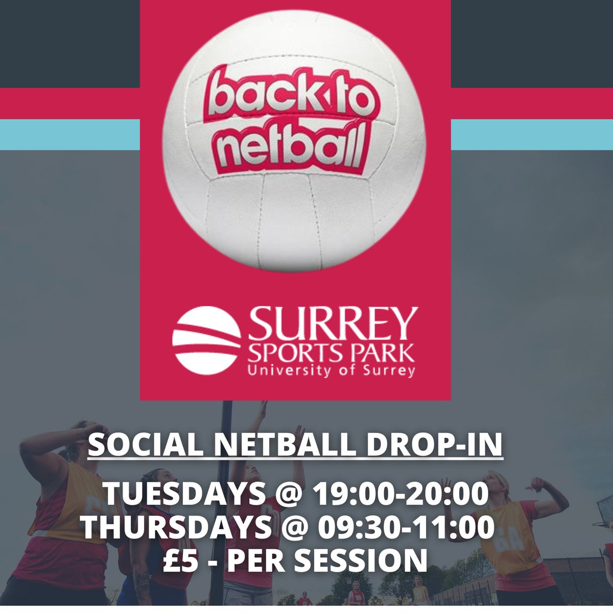 🏐 Social Netball drop-in sessions continue this week on Tuesday at 7pm and Thursday at 9.30am!

Suitable for women aged 16+, these relaxed sessions are a great way to keep fit and have fun with coaches there to guide you 🙌

Book here 👉 bit.ly/3FSSjV7