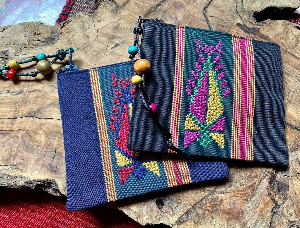 Hand Woven Coin Purse with Tatreez from Gaza