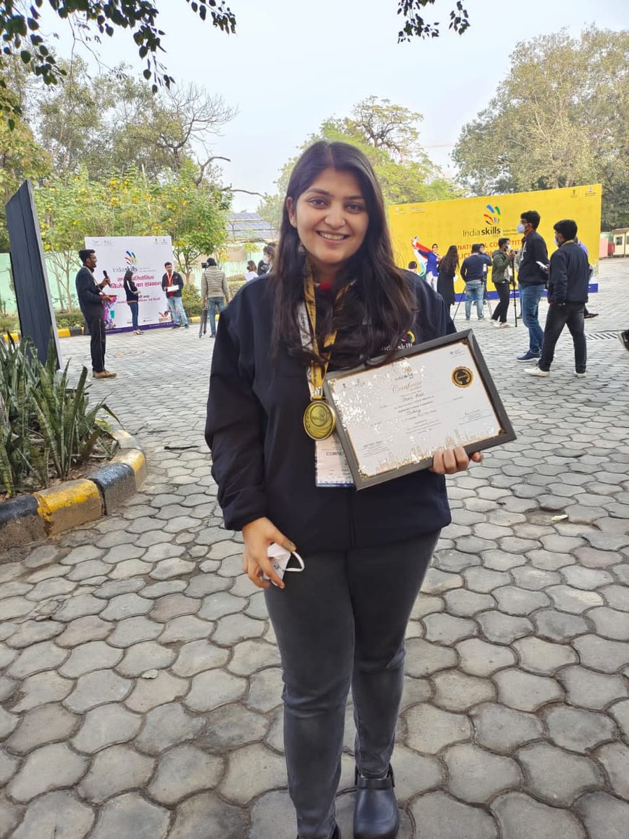 The IndiaSkills 2021 National Competition  concluded today. .
MANY CONGRATS TO OUR 2nd Year (M.Sc.HA) STUDENT 
 Ms. Avani Patil(winning GOLD) 
 Ms.Dipali Raj (winning BRONZE) MEDAL respectively.