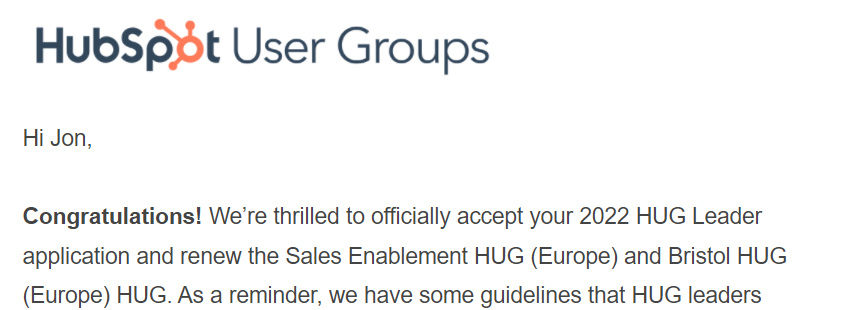 IT'S A GOOD NEWS DAY FRIENDS! 
<a href="/HubSpot/">HubSpot</a> <a href="/BristolHUG/">Bristol HubSpot User Group</a>