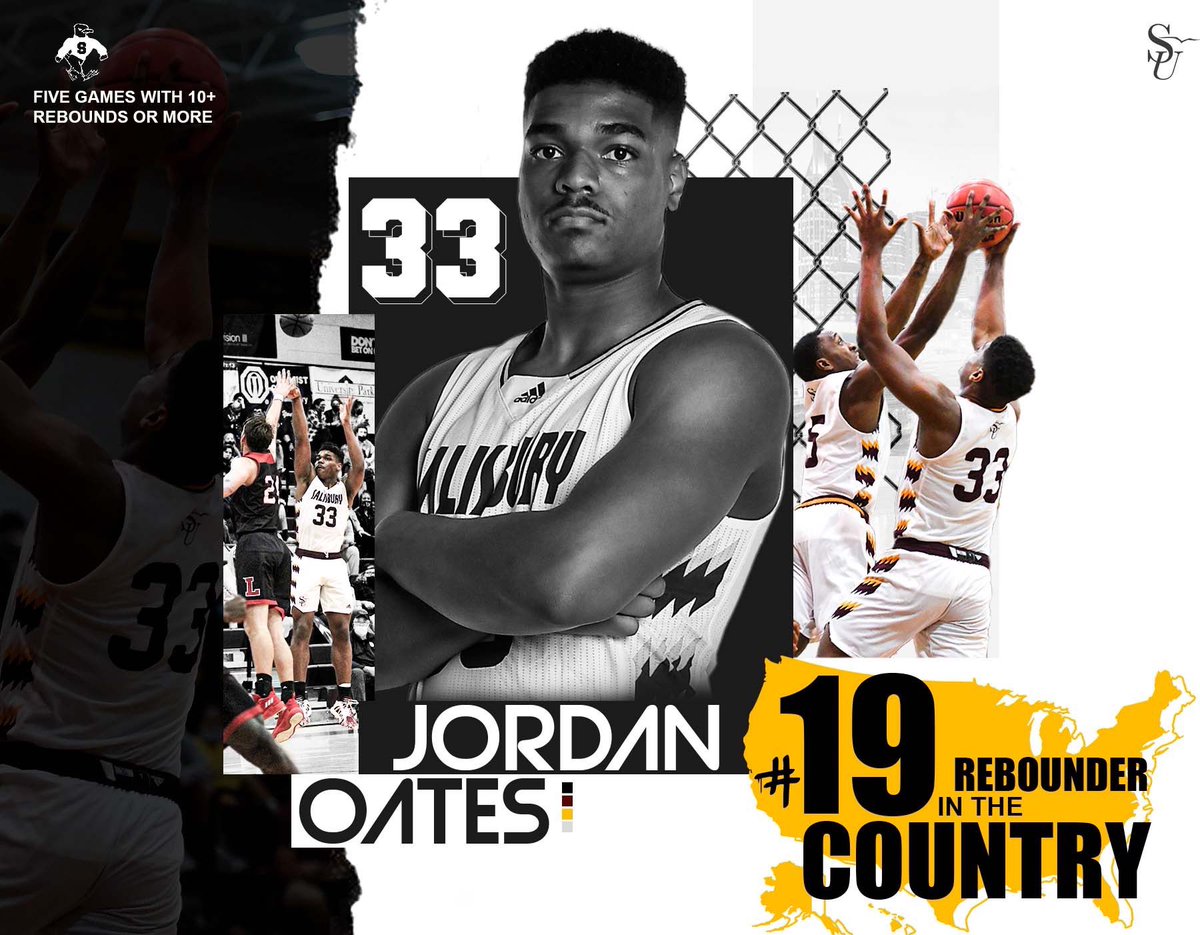 Salisbury Men's Basketball (@salisburymbk) on Twitter photo We are excited to celebrate <a href="/JordanOates3/">Jordan Oates #33</a> as he is ranked top 20 in the country for rebounding averaging 11.4 rpg!!
#W1N #SU🏀 We are excited to celebrate <a href="/JordanOates3/">Jordan Oates #33</a> as he is ranked top 20 in the country for rebounding averaging 11.4 rpg!!
#W1N #SU🏀