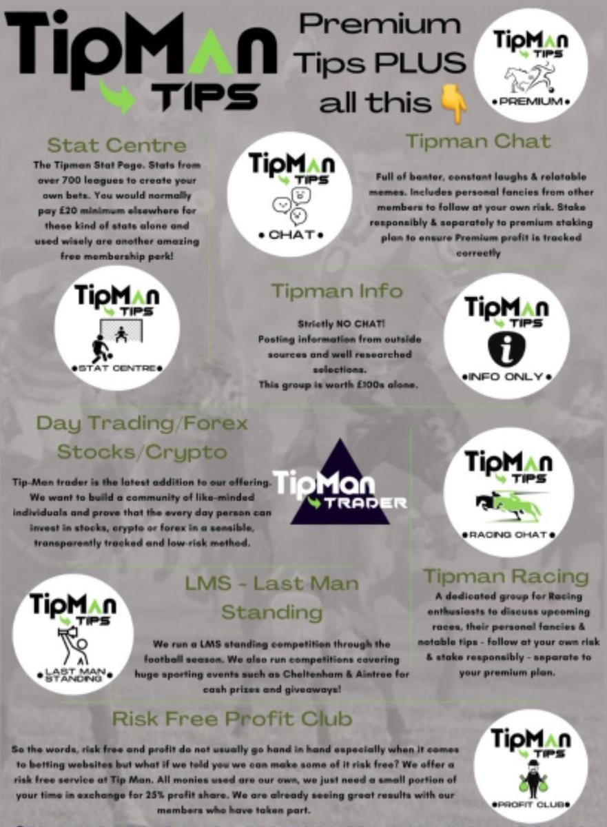 TipMan_Crypto's tweet photo. Want value for money?
What if i told that #TipmanTips
isnt just tips?
Start your crypto/stocks journey?
Access to footy stats pro software?
Make friends in group chats?
This is free to members😍
7 day trial for £1
Click👇
https://t.co/IPa5xlXVWR
#GamblingTwitter #forex https://t.co/CGJT7sue8E