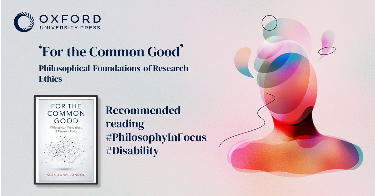 OUPPhilosophy's tweet image. OUP author @AlexJohnLondon's #OpenAccess book ‘For the Common Good’ featured within our #PhilosophyInFocus collection is philosophically rich and practically relevant with deep insights about #justice. Discover more here:  bit.ly/34E3JOP