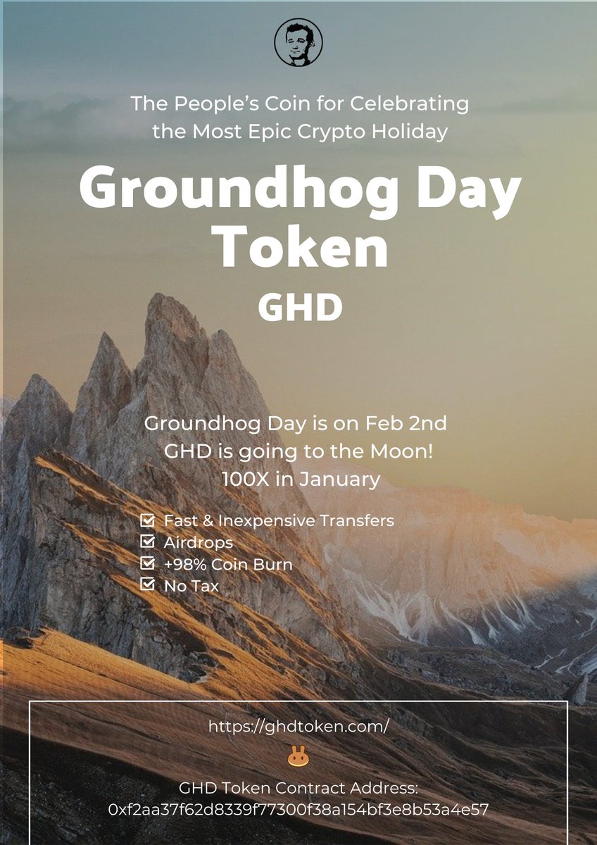 GroundhogToken's tweet image. 🔥🔥$200 GIVEAWAY Only 12 more hours left🔥🔥
🚀🚀🚀🚀🚀🦫🚀🚀🚀🚀🚀🚀
Go here: 
#btc #bitcoin #eth #ethereum #bsc #xrp #doge #solana #100xgem #airdrop #airdrops #bscgem #buythedip #nft #crypto #cryptocurrency #cryptocrash #binance 
ghdtoken.com