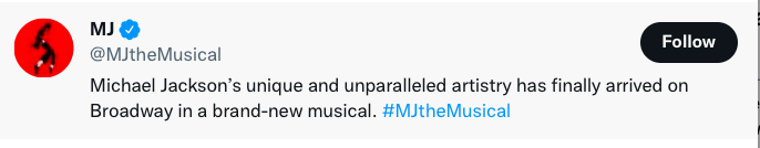 I tweeted something similar to this and <a href="/MJtheMusical/">MJ</a> retweeted it, but I got suspended.  Make it make sense.
