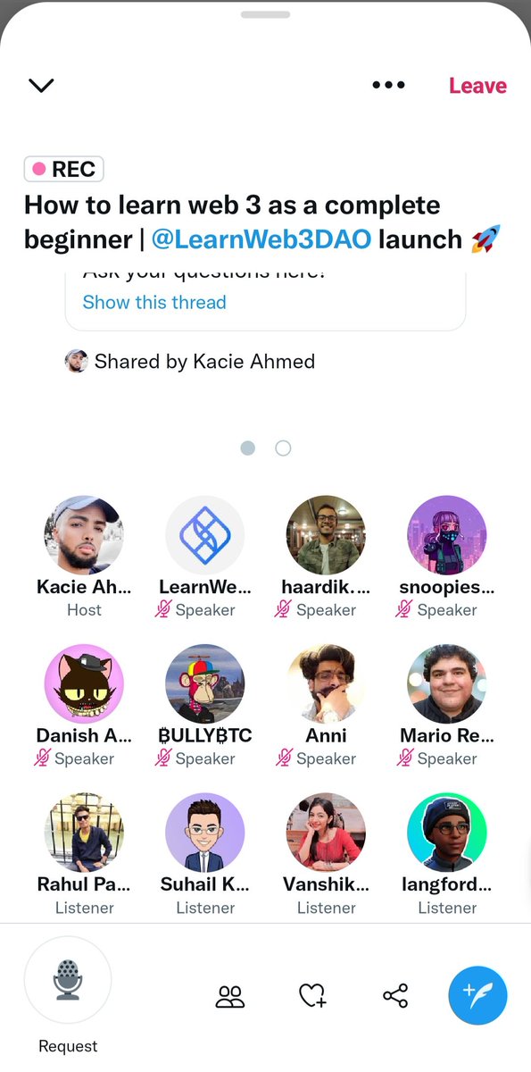 everywhererahul's tweet image. Attended this space on how to learn web3
 A huge shouout to @LearnWeb3DAO 👑
A huge thanks to @Haezurath @haardikkk @snoopies_eth @danisharora099  

#Blockchain #web3 #Learnweb3DAO