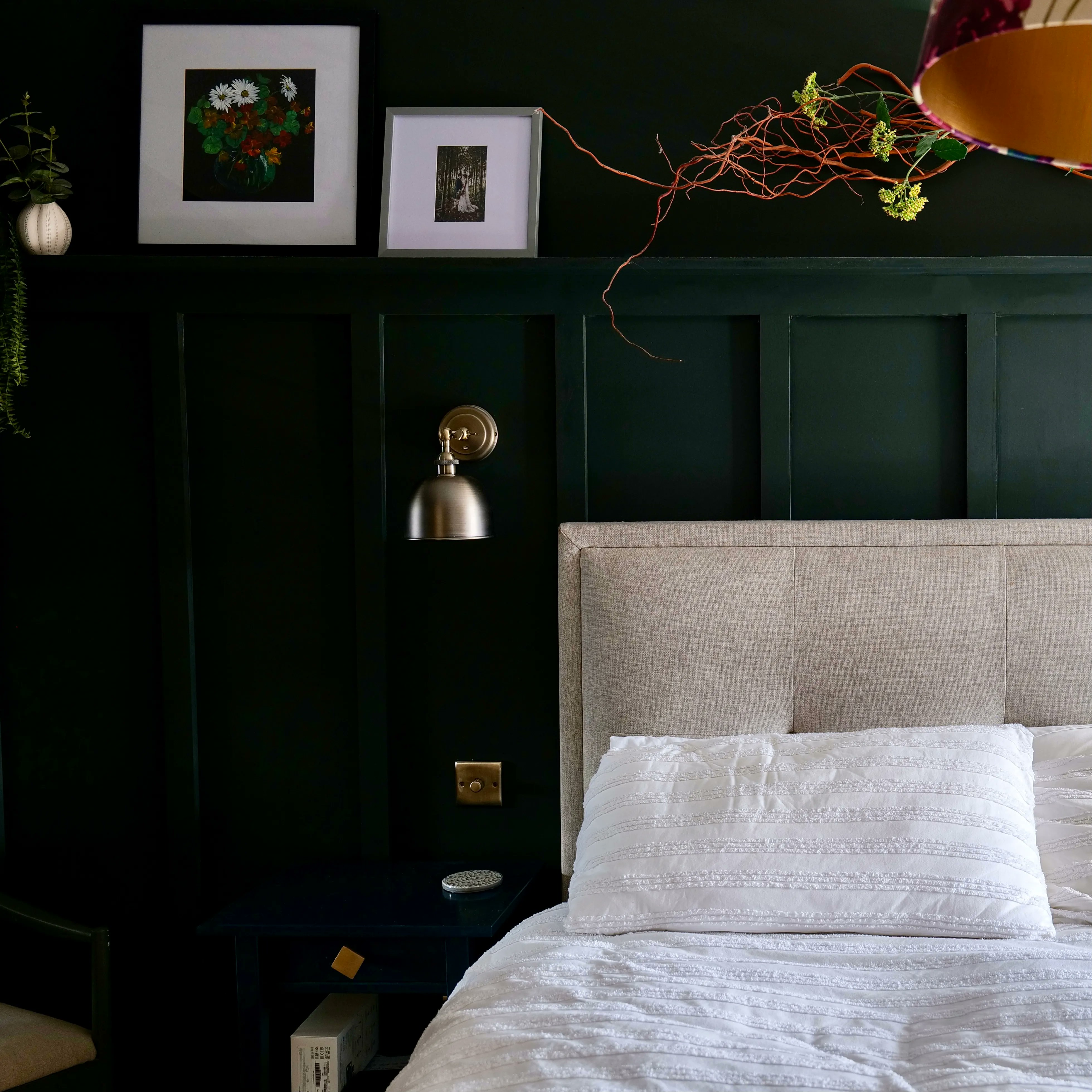 Dark outlet green headboard