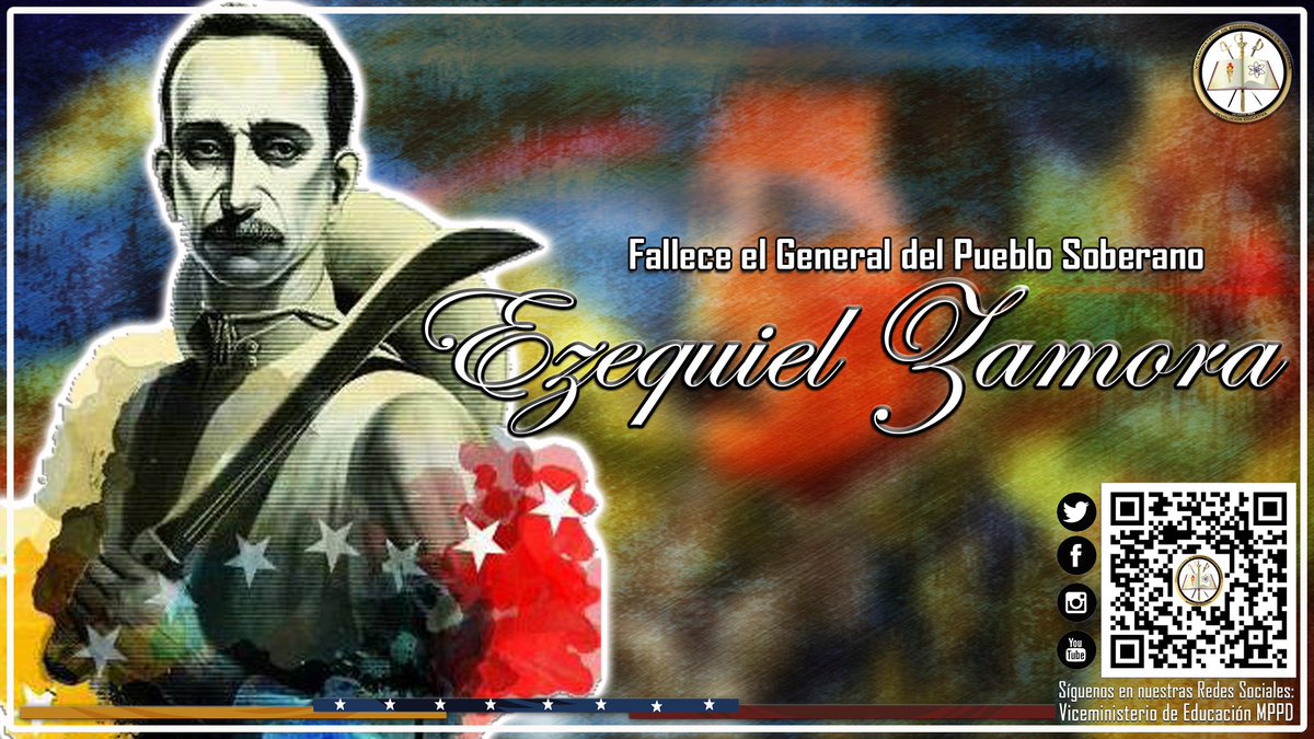 🇻🇪 #10Ene de 1860 || Hoy se cumplen 162 años del vil asesinato a traición del General del Pueblo Soberano Ezequiel Zamora, la #FANB rinde homenaje a su legado de lucha y justicia social. ¡Tierra y Hombres Libres! ¡Que viva Zamora! #CEOFANB #JuntosContraLaCovid19