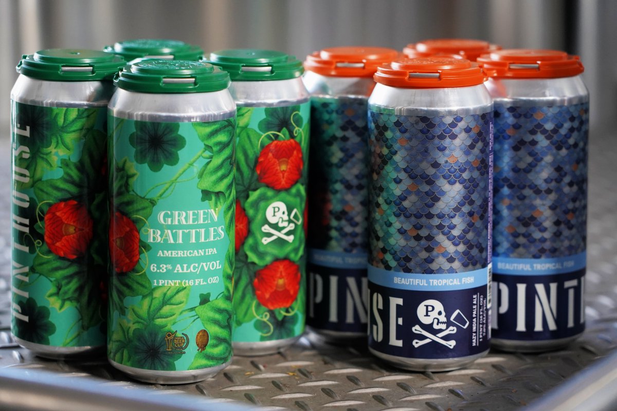 Happy Monday y'all! We're here to kickoff your work week the release of Beautiful Tropical Fish Hazy IPA (7% ABV - $20/4-pack) and Green Battles IPA (6.3% ABV - $18/4-pack). Now available at all locations!

We'll be open until 10PM so stop on in for cold pints &amp; a hot pies!